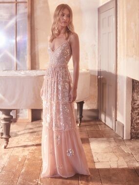 Needle & Thread Sequin-Embellished Georgette Gown